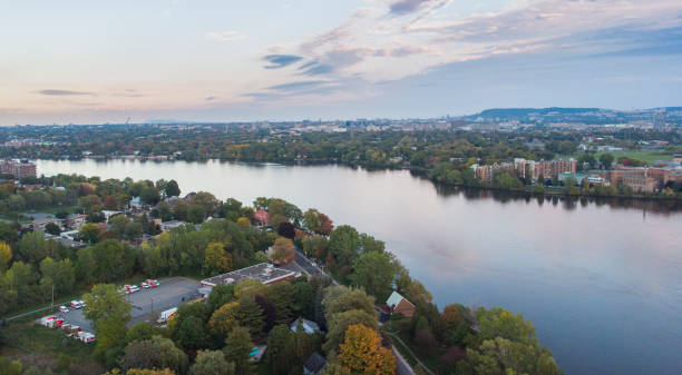 istock Canadian autumn, aerial view 1280176037