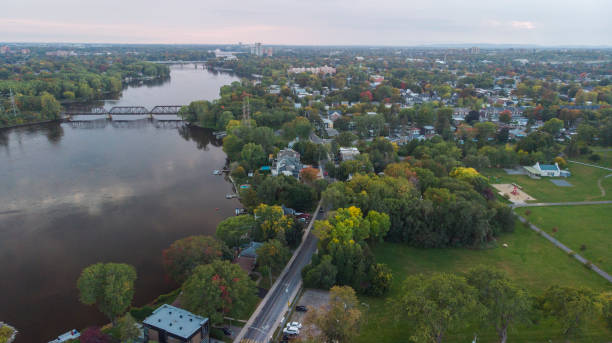 istock Canadian autumn, aerial view 1280176066
