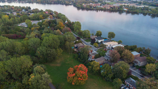 istock Canadian autumn, aerial view 1280176083