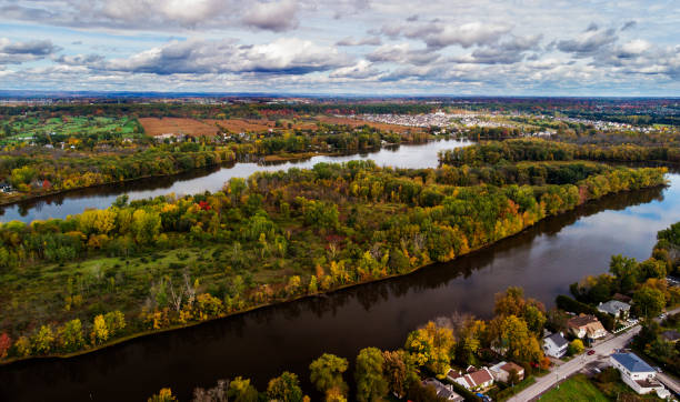 istock Canadian autumn, aerial view 1280176180