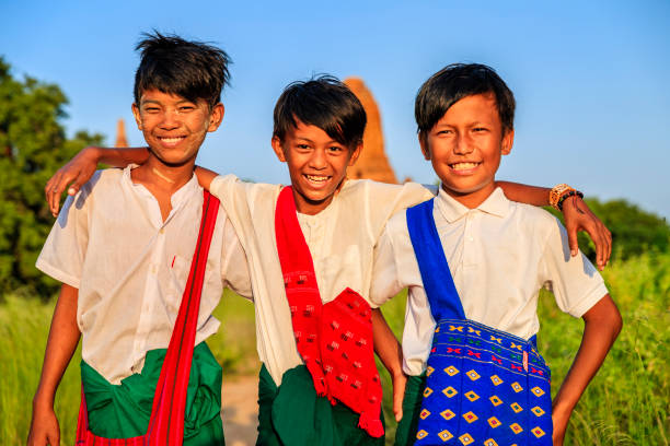 istock Young Burmese schoolboys in Bagan, Myanmar 1280178667