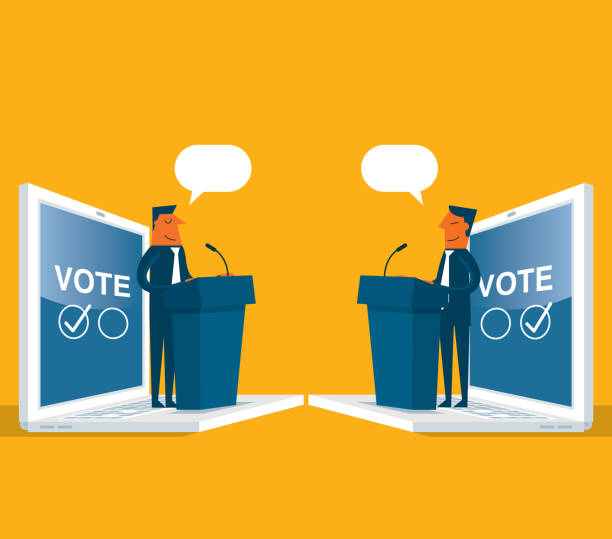 ilustrações de stock, clip art, desenhos animados e ícones de on-line voting - presidential candidate audio