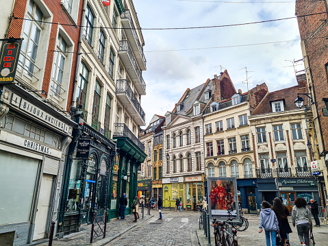 In October 2020, people were doing shopping in the streets of downtown Lille in France