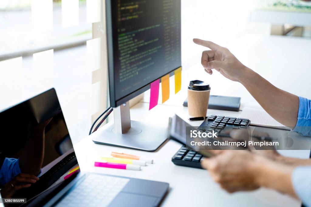 Software developer programmer coding data technologies. Search Engine Stock Photo Software developer programmer coding data technologies. Search Engine Stock Photo