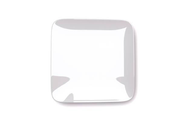 istock White square dish plate isolated on white, Empty flat porcelain tableware for food and cutlery set, Mock up of square ceramics kitchen utensils collection. 1280185650