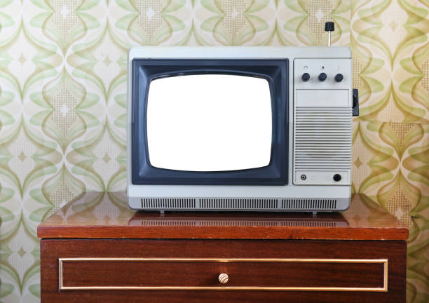 istock Old tv on isolated. Retro technology concept. Blank screen for text. 1280185827