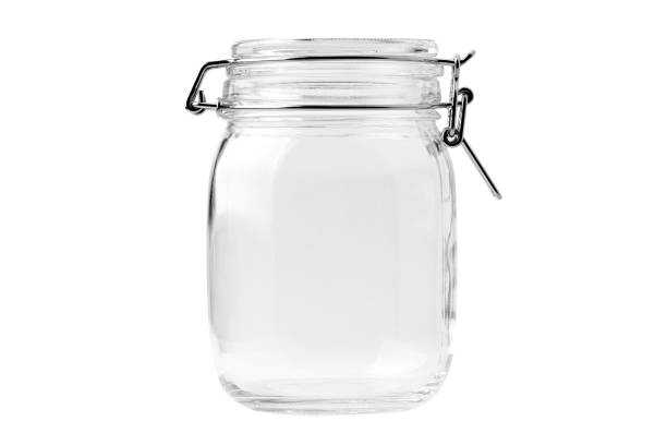 istock Empty Glass jar with cap isolated on a white background. For Design and Artwork. 1280188366