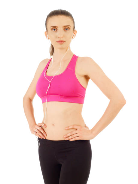 istock Sportswoman with headphones 1280189113