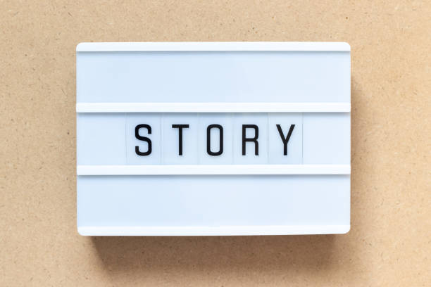 istock White lightbox with word story on wood background 1280189251