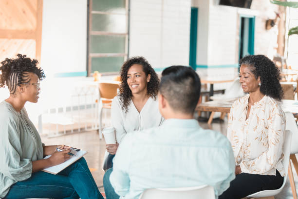 istock Diverse group of adults meets for weekly therapy 1280190183