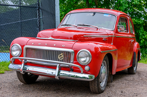 Moncton, New Brunswick, Canada - July 9, 2016 : 1961 Volvo PV-544 on display in Centennial Park during 2016 Atlantic Nationals, Moncton, New Brunswick, Canada.