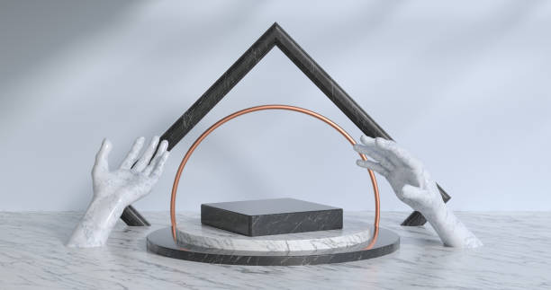 istock 3d rendering of marble Podium. 1280200492