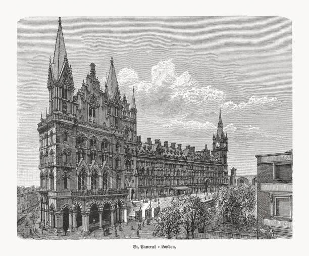 istock St Pancras railway station, London, England, wood engraving, published 1893 1280202026