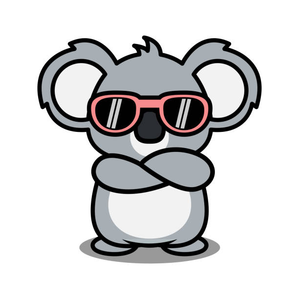 Cute Koala With Sunglasses Crossing Arms Cartoon Vector Illustration Stock  Illustration - Download Image Now - iStock