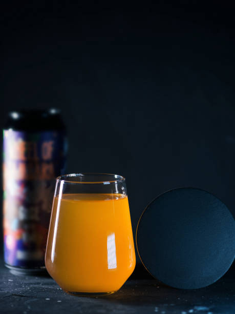 Craft beer gose on a dark background in a glass