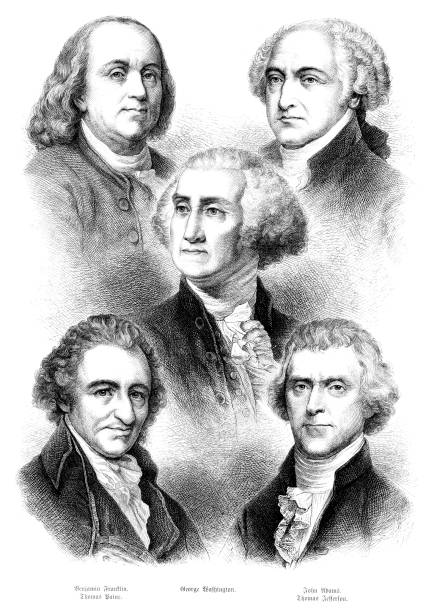 Benjamin Franklin - Thomas Paine - George Washington - John Adams - Thomas Jefferson
Original edition from my own archives
Source : Gartenlaube 1876