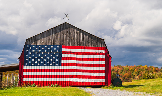 High resolution American waving flag close-up.