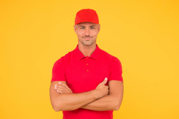 istock Cool and confident. Confident man keep arms crossed yellow background. Confident look of fashion model Happy guy smile with confidence. Casual style. Mens wardrobe. Confident and positive 1280207254