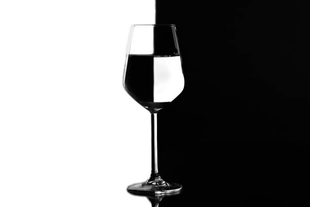wine glass filled with water showing distortion
