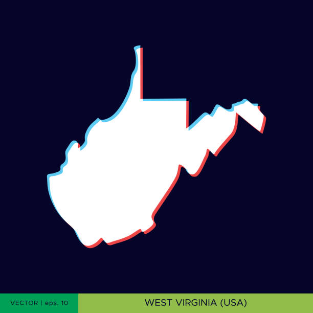 istock West Virginia - States of US Map On Dark Background Vector Stock Illustration Design Template. Two Color Style On The Outline. 1280210876