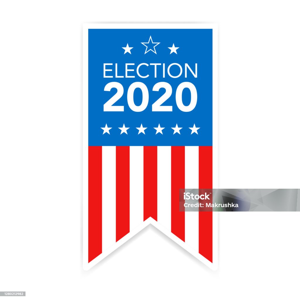 미국 선거 배너 대통령 선거 운동 포스터 미국 2020에서 투표일 미국 식으로 배너를 매달려 흰색 배경에 성조기 그림 벡터 Eps 10  2020년에 대한 스톡 벡터 아트 및 기타 이미지 - Istock