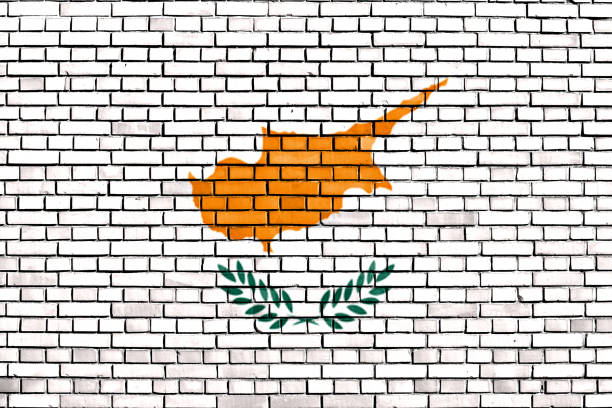 flag of Cyprus painted on brick wall