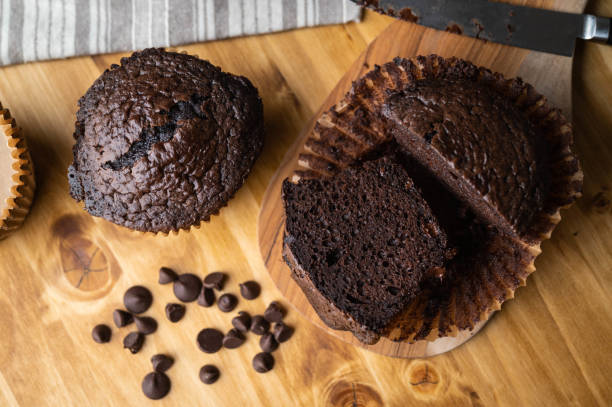 istock jumbo chocolate muffin on wooden background 1280213809