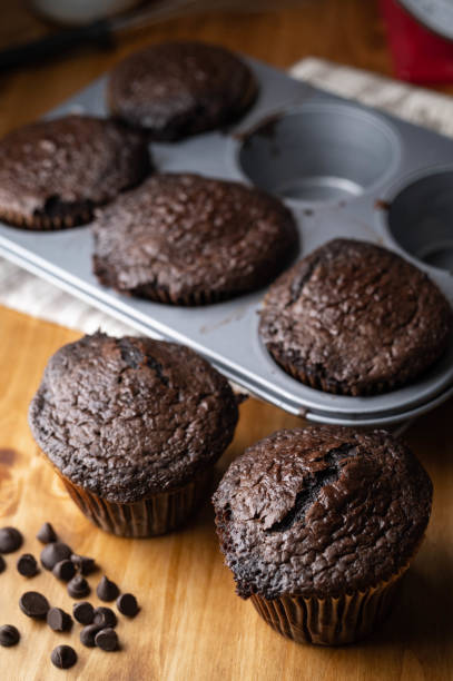 istock jumbo chocolate muffin on wooden background 1280213841
