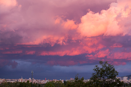 Majestic clouds at sunset