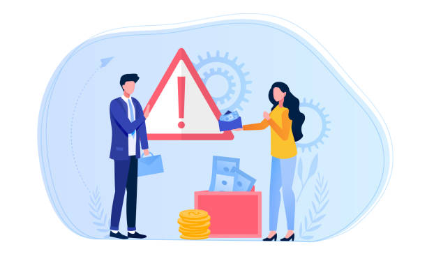 Anti-corruption vector concept Abstract anti-corruption concept with a woman offering an official a bribe in an envelope. Flat vector illustration corruption stock illustrations