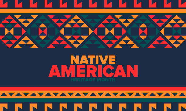 Native American Heritage Month in November. American Indian culture. Celebrate annual in United States. Tradition pattern. Poster, card, banner and background. Vector ornament, illustration Native American Heritage Month in November. American Indian culture. Celebrate annual in United States. Tradition pattern. Poster, card, banner and background. Vector ornament, illustration indigenous north american culture stock illustrations