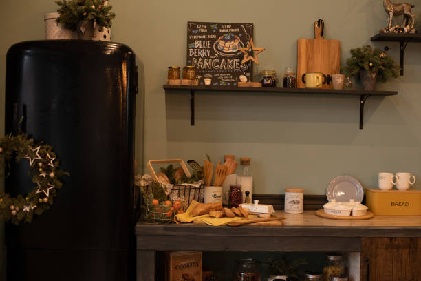 istock Kitchen decorated for Christmas. Christmas and New Year. 1280222661