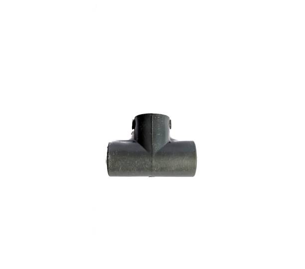 istock PVC pipe tee joint on white background, plumbing concept 1280224118