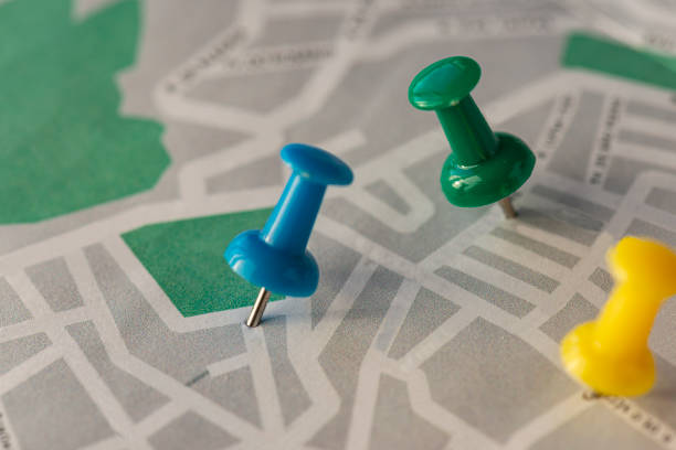 istock Push Pins And Street Map 1280225388