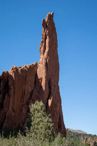 Photo of Cathedral Spires rock formation in Garden of the Gods Park, Colorado Springs Colorado