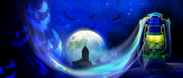 istock Horror background with full moon in the darkness. 1280241927