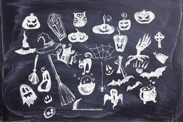 Photo of Scary and funny collection of Halloween illustrations
