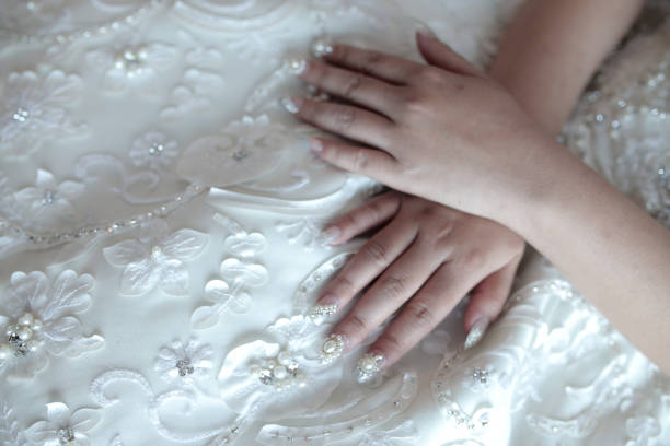 Nail Polish Art Classic for bride in wedding ceremony
