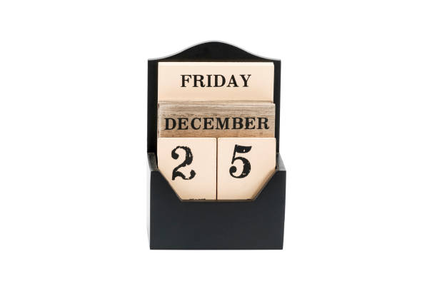 istock Christmas date on wooden calendar 1280252761