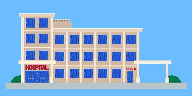 istock Medical concept with hospital building without people in town. 1280257946