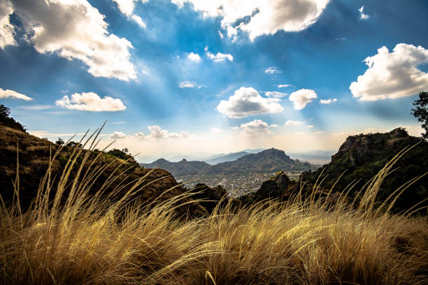 Tepoztlán Morelos Mountains Mountains of the magical town of Tepoztlán, a town in the state of Morelos surrounded by mountains morelos state stock pictures, royalty-free photos & images