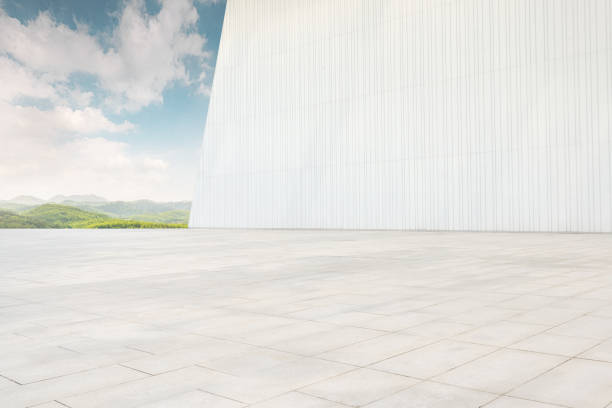 istock Clean and bright building space and mountains and rivers under the blue sky. 1280270163