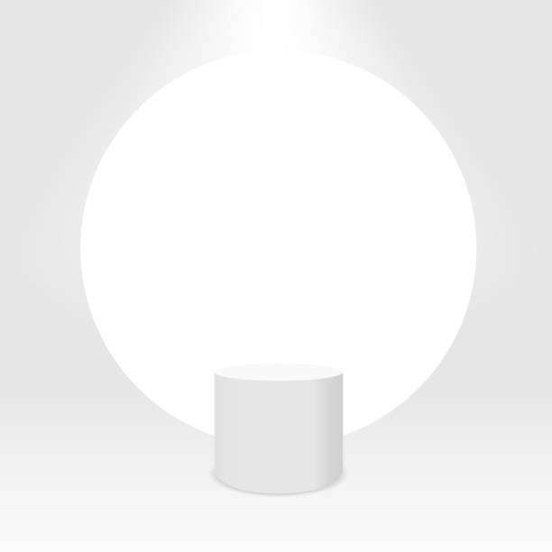 istock White cylinder template. 3d base stand podium or studio pedestal round platform showroom illustration 1280270236