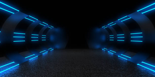 istock 3D abstract background with neon lights. neon tunnel .space construction . 3d illustration 1280274818