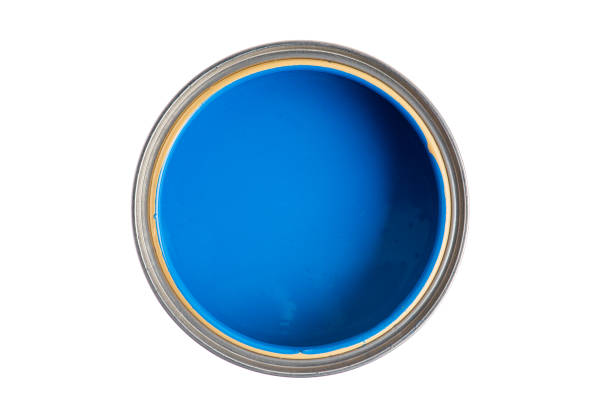 istock Opened paint tin can, high angel isolated on white 1280276780