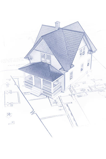 istock House on blueprints with illustration drawing technique 1280282432