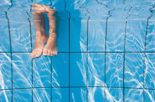 istock Underwater Image Of Female Feet At The Pool Side. Wide Angle, Convenient Copy Space 1280292706