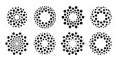istock Dot logo set. Abstract technology round sign set. Black circles icon collection. Modern flat simple symbol idea. Concept design for business. Isolated vector logotype. 1280293013