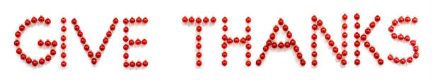 istock Red Christmas Ball Ornament Building Word Give Thanks 1280296334