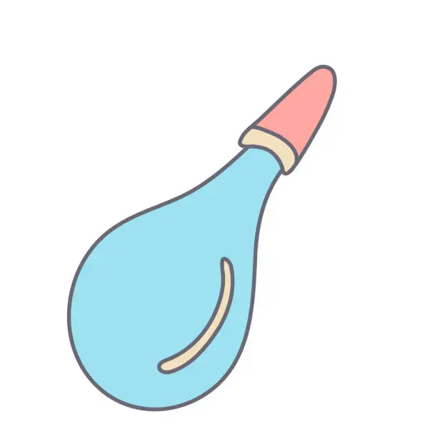 Vector illustration of Baby nasal aspirator vector illustration.